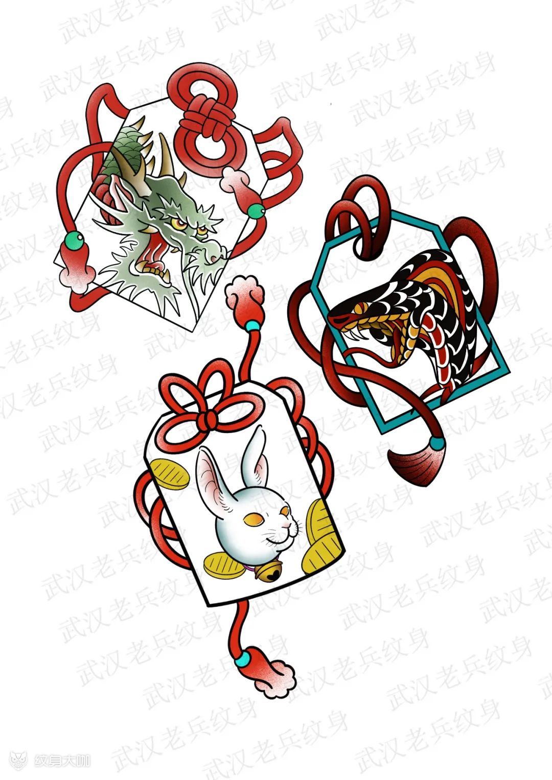 十二生肖福牌手稿免费送_纹身图案手稿图片_酷霸华哥的纹身作品集