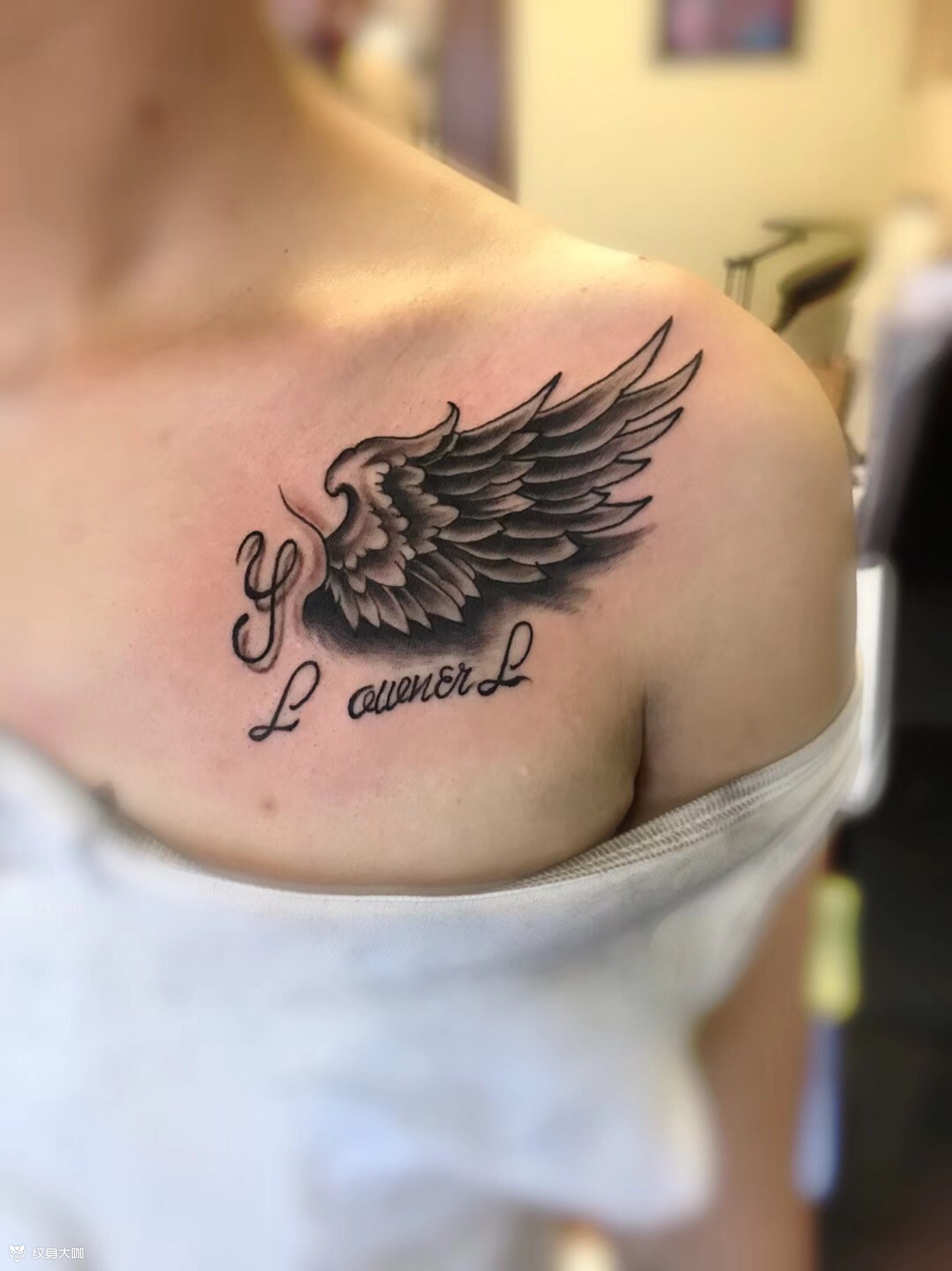 翅膀_纹身图案手稿图片_车树梁的纹身作品集