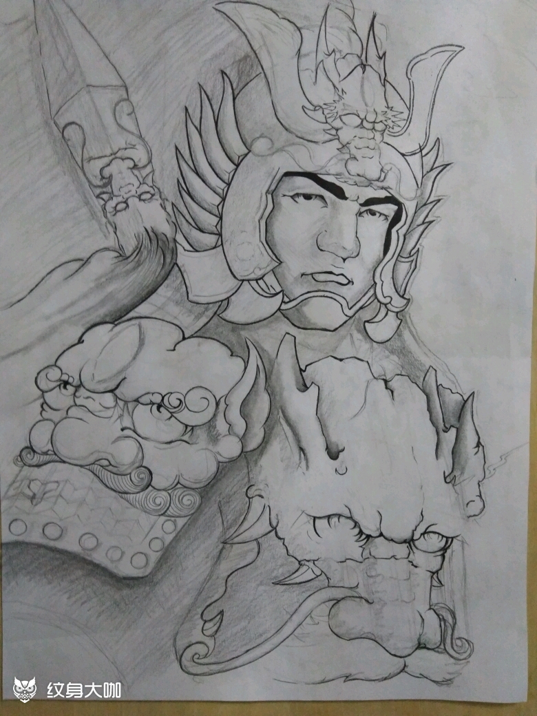 赵云_纹身图案手稿图片_王国玉的纹身作品集