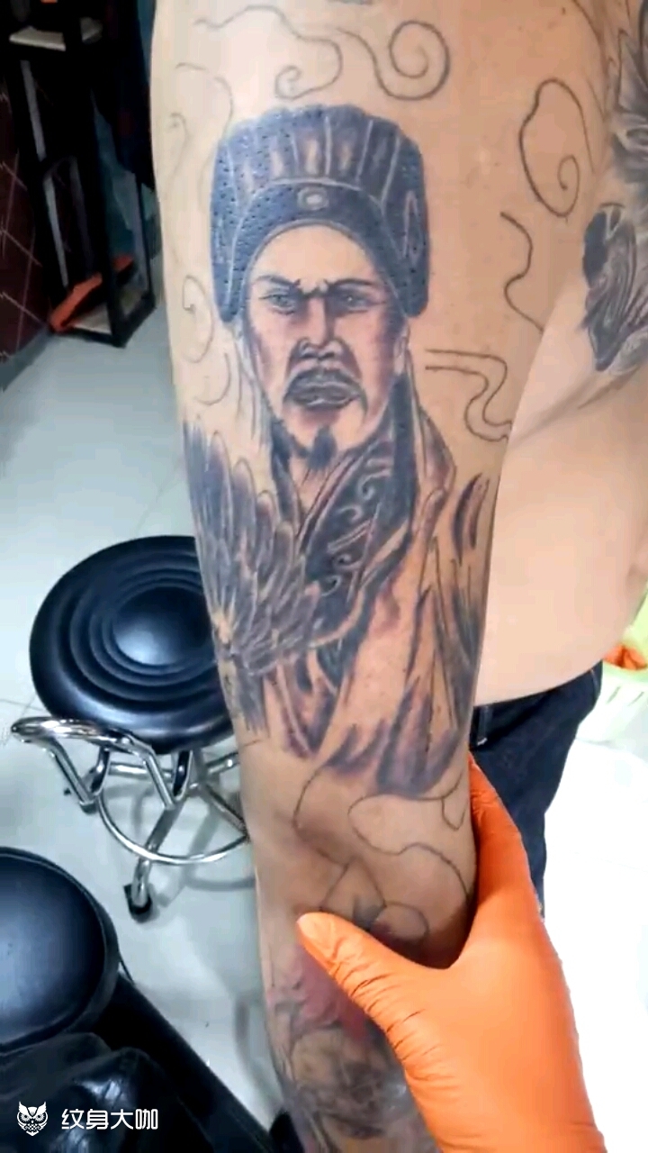花臂诸葛孔明_纹身图案手稿图片_a专业纹身 纹绣 的纹身作品集