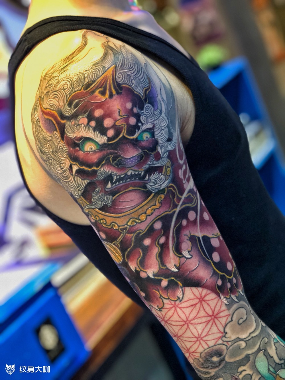 唐狮彩色_纹身图案手稿图片_高长春的纹身作品集