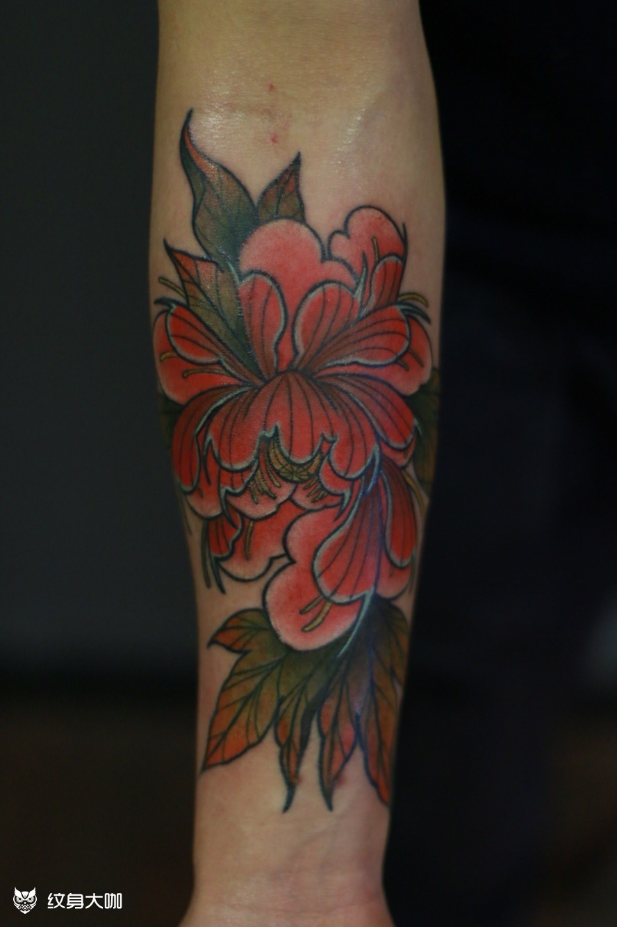 牡丹花_纹身图案手稿图片_弓剑的纹身作品集