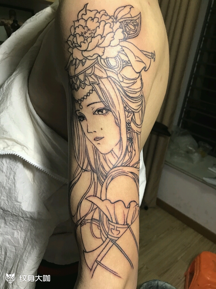 貂蝉_纹身图案手稿图片_崔晓云的纹身作品集