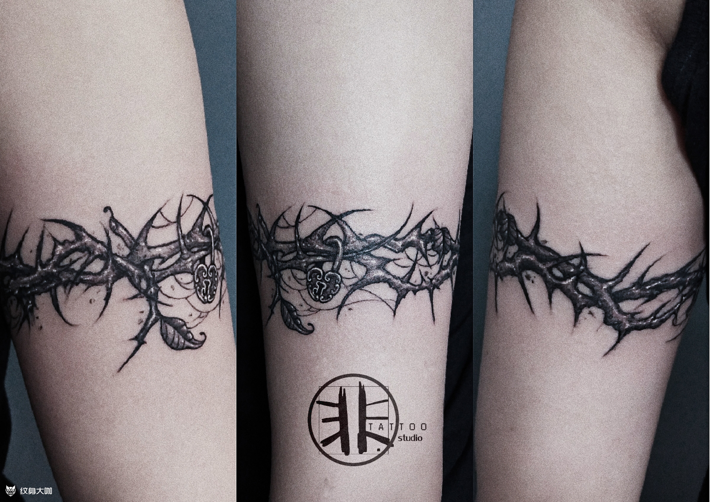 荆棘手环_纹身图案手稿图片_关飞的纹身作品集