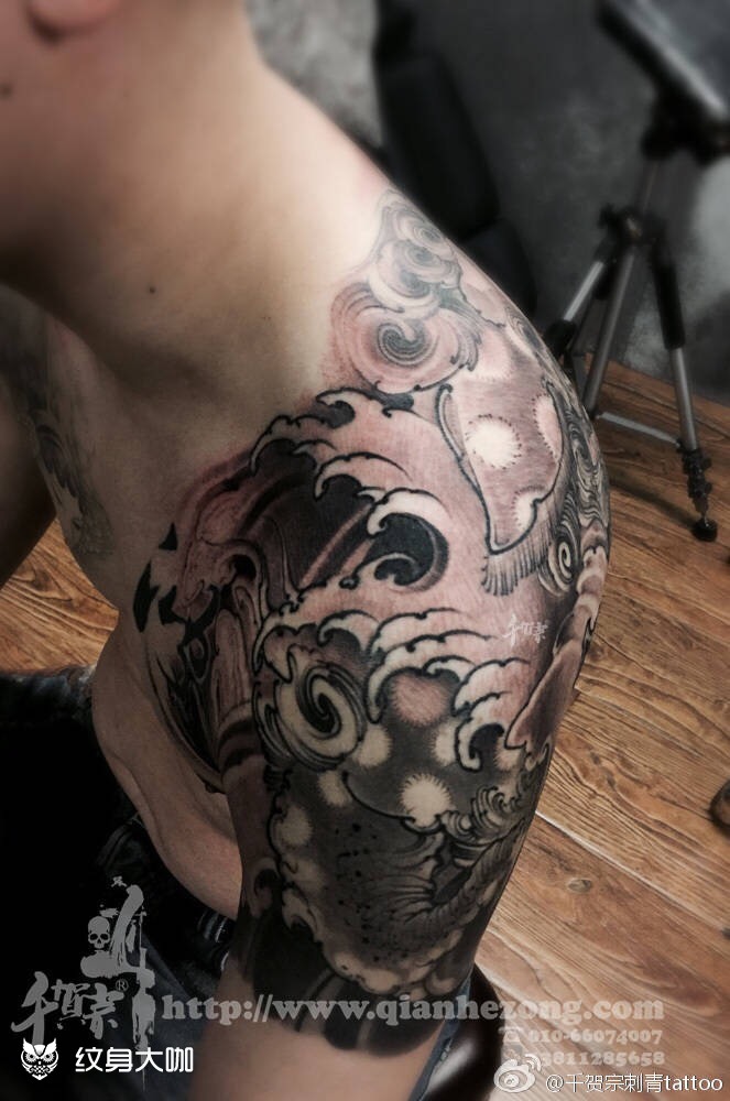 唐狮子_纹身图案手稿图片_千贺宗任亮的纹身作品集