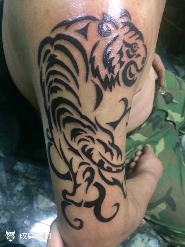 虎图腾_纹身图案手稿图片_十五的纹身作品集