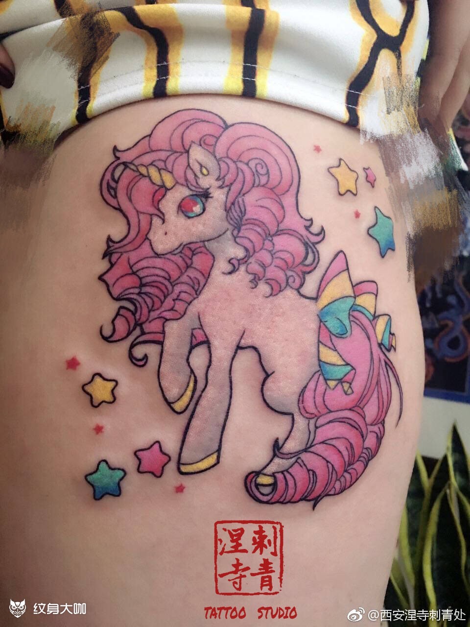 彩虹小马_纹身图案手稿图片_默默的纹身作品集