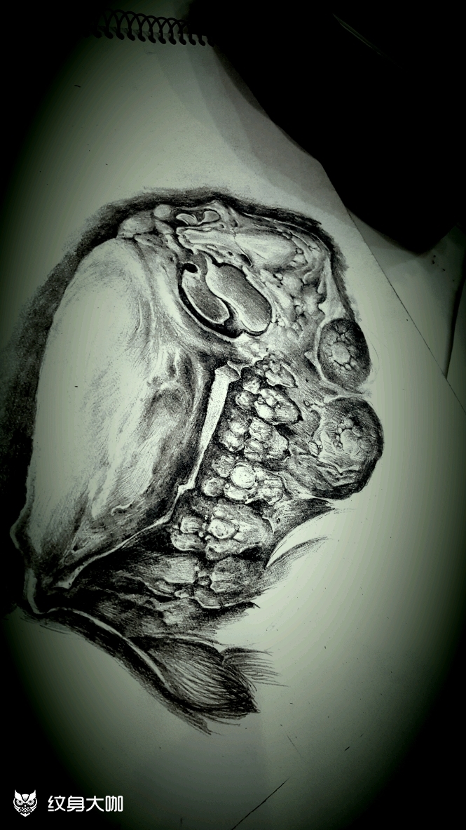 小异形 手稿_纹身图案手稿图片_付浩洋的纹身作品集