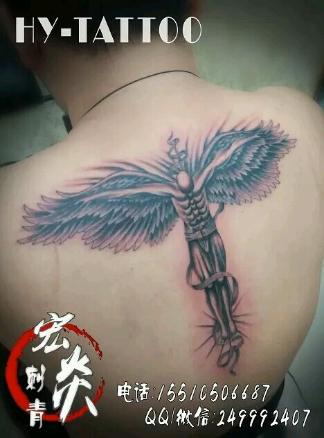 守护天使_纹身图案手稿图片_南火雕吉的纹身作品集