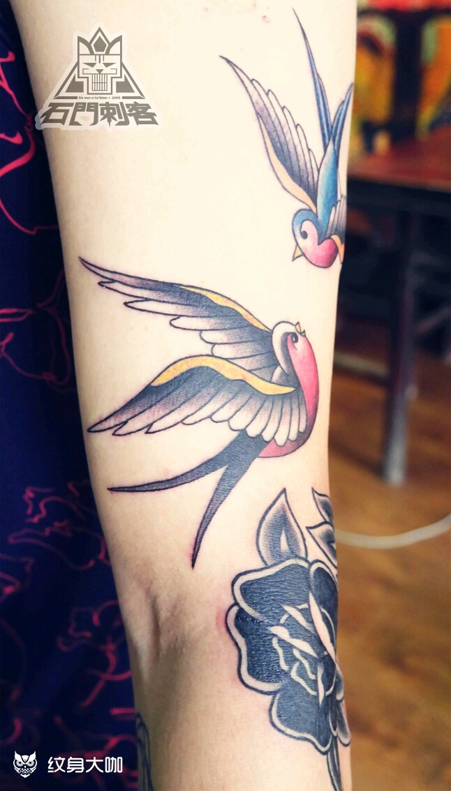 old school燕子_纹身图案手稿图片_予刺靑.主理人.雕予的纹身作品集