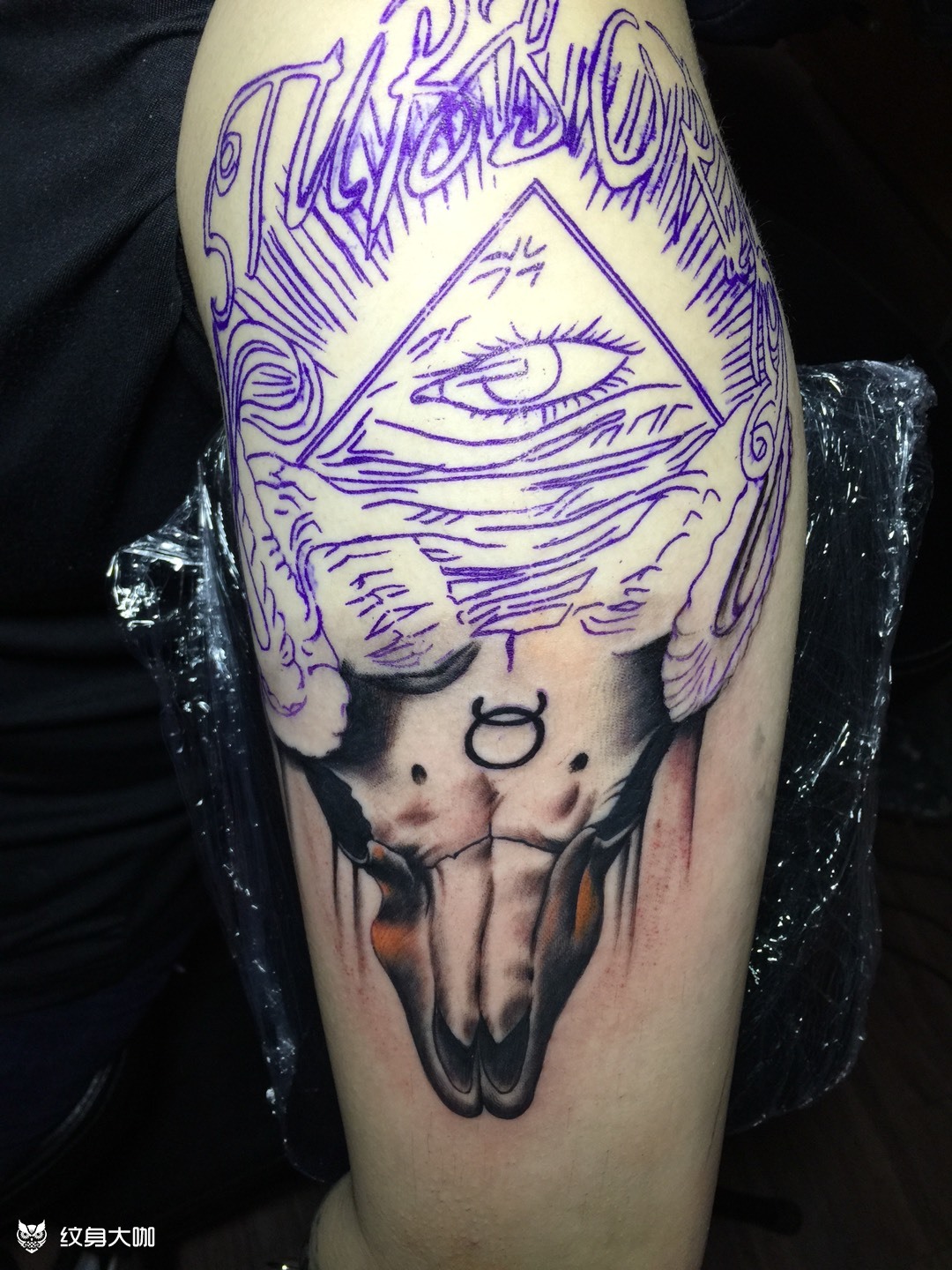 金牛座_纹身图案手稿图片_程平的纹身作品集