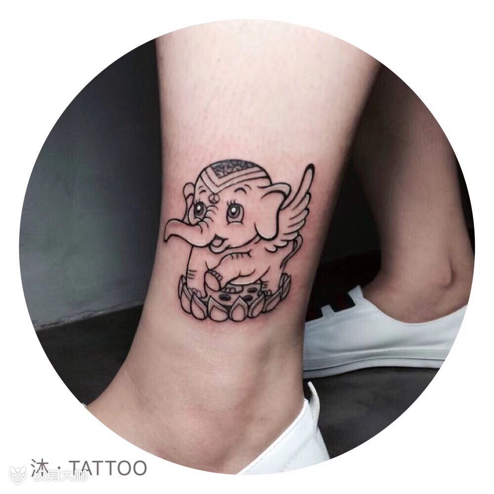 脚踝 小飞象98_纹身图案手稿图片_魏莉的纹身作品集