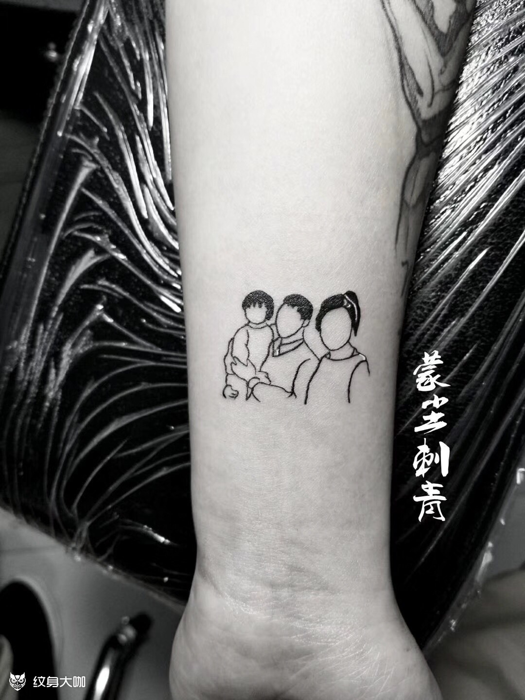 一家三口_纹身图案手稿图片_陈春刚的纹身作品集
