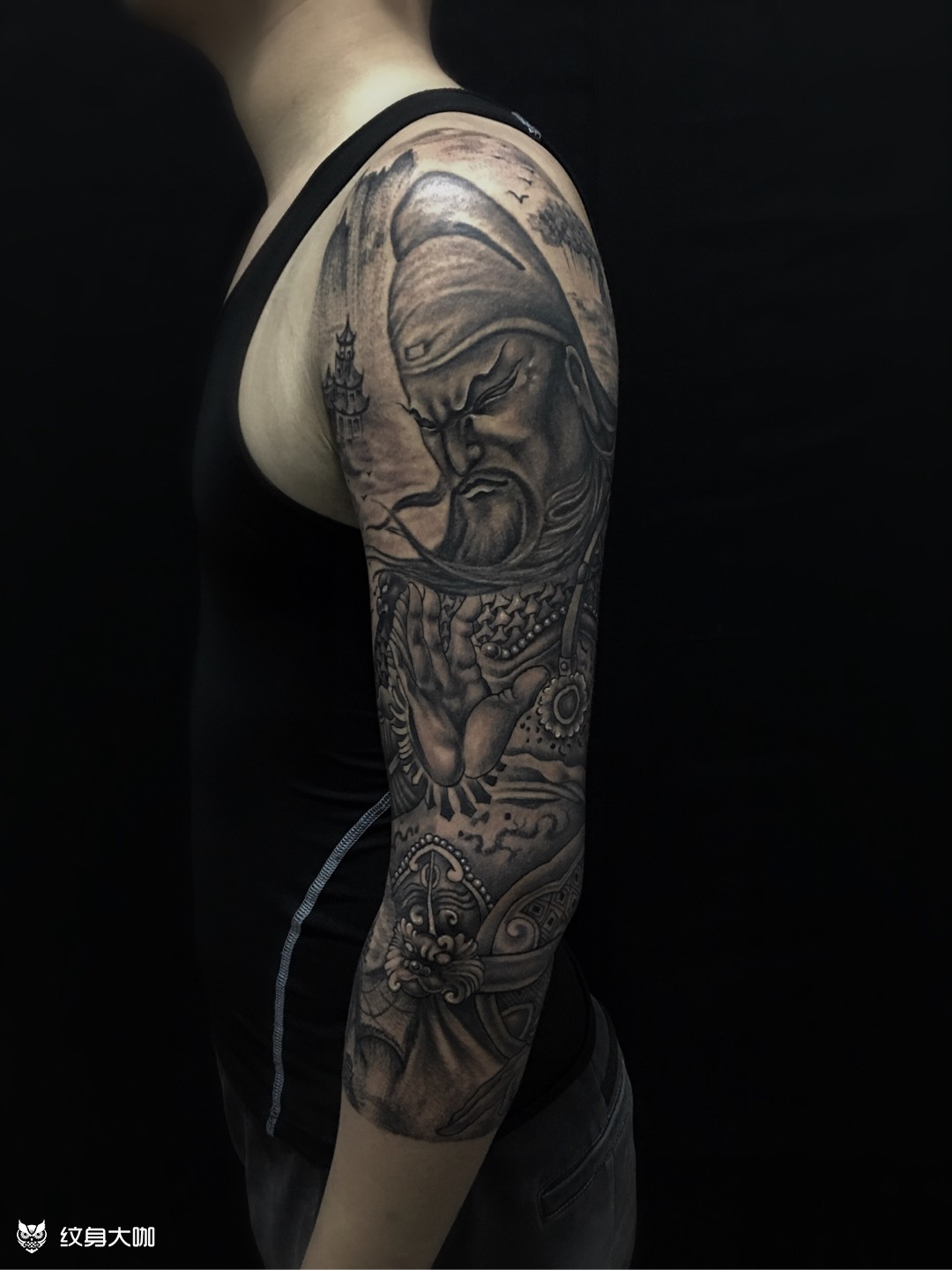 二爷,义薄云天,_纹身图案手稿图片_许博文的纹身作品集