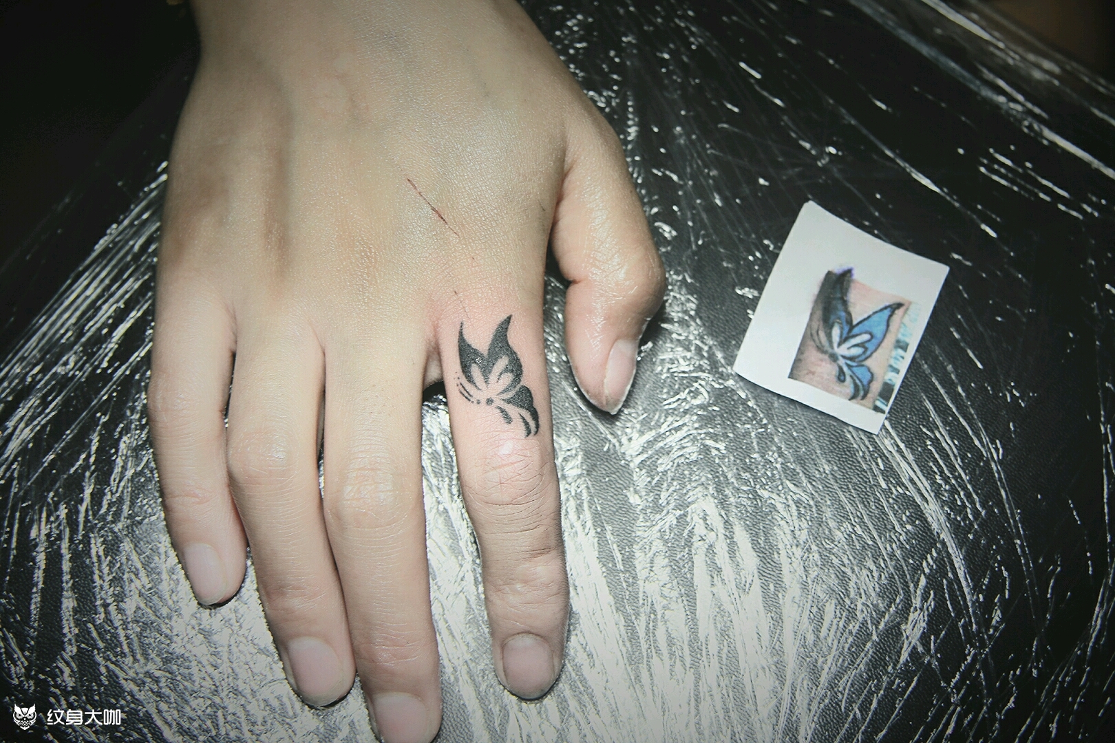 手指蝴蝶图腾_纹身图案手稿图片_王子鸣的纹身作品集