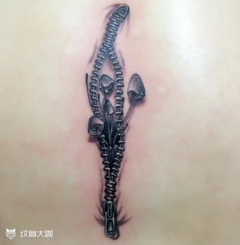 拉链菌_纹身图案手稿图片_壹仔的纹身作品集