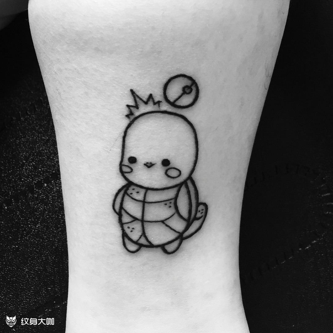 数码宝贝杰尼龟_纹身图案手稿图片_姜佬的纹身作品集