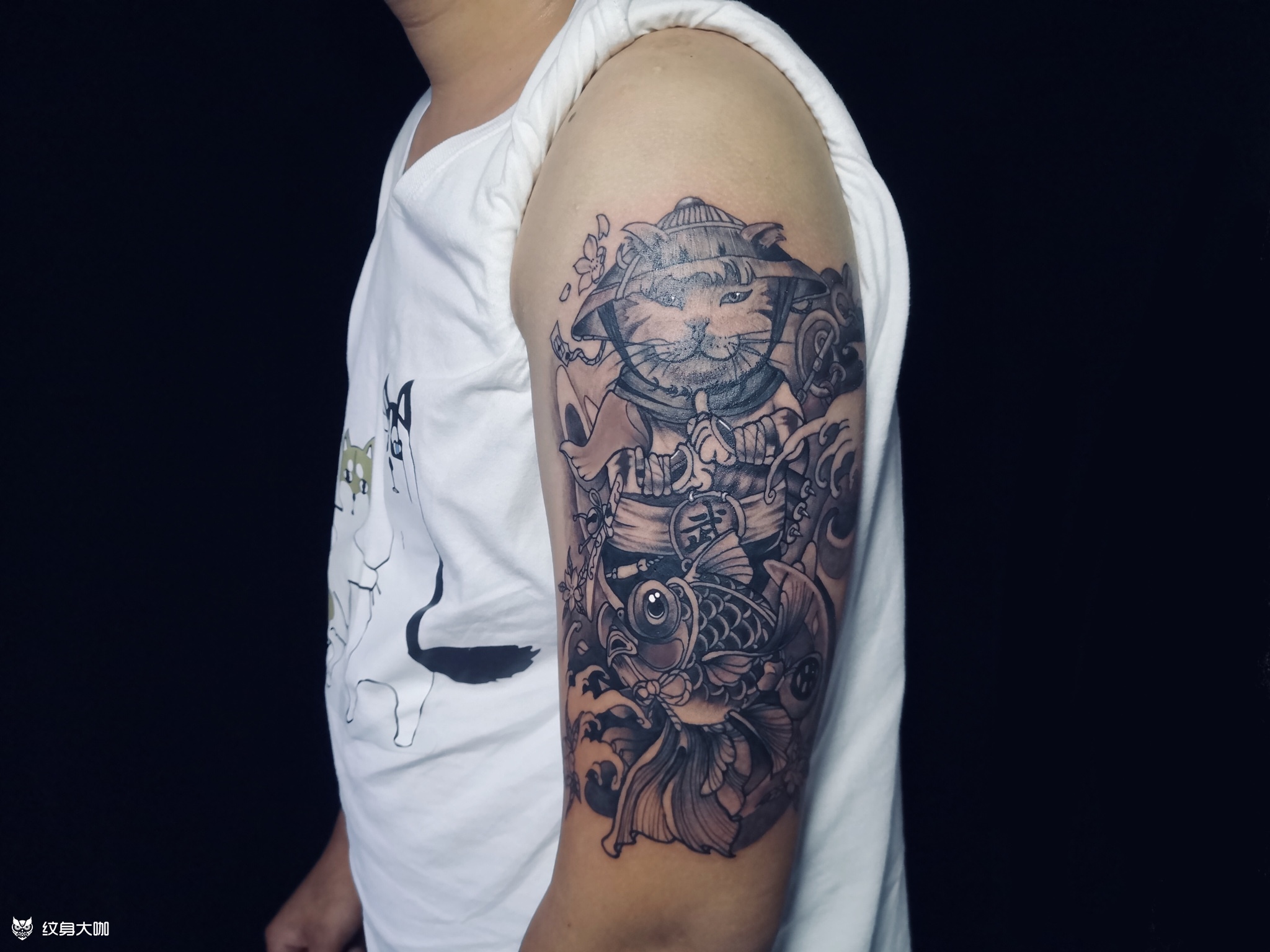 武士猫_纹身图案手稿图片_墨煌的纹身作品集
