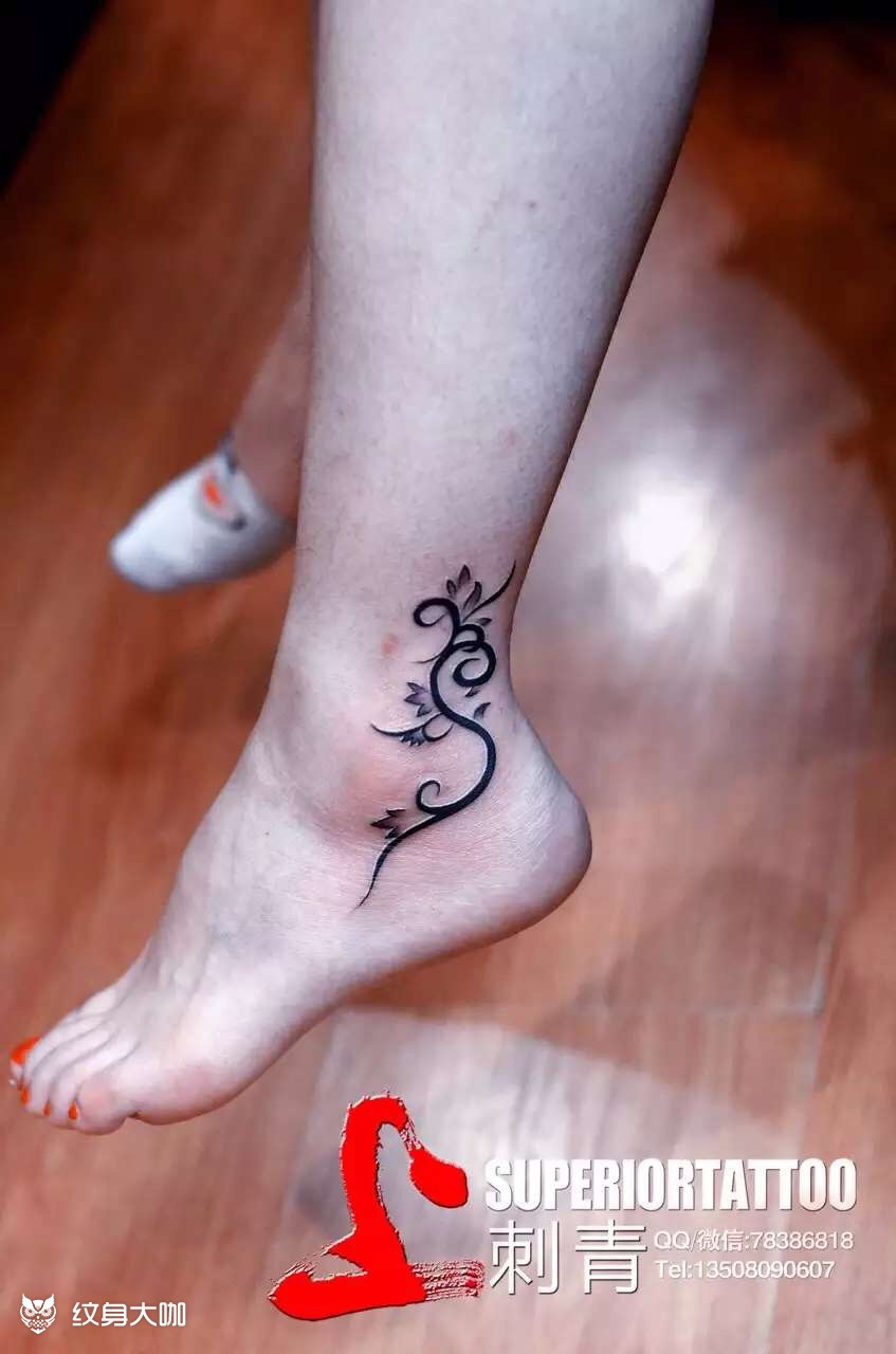 脚踝小图腾_纹身图案手稿图片_刘刘的纹身作品集