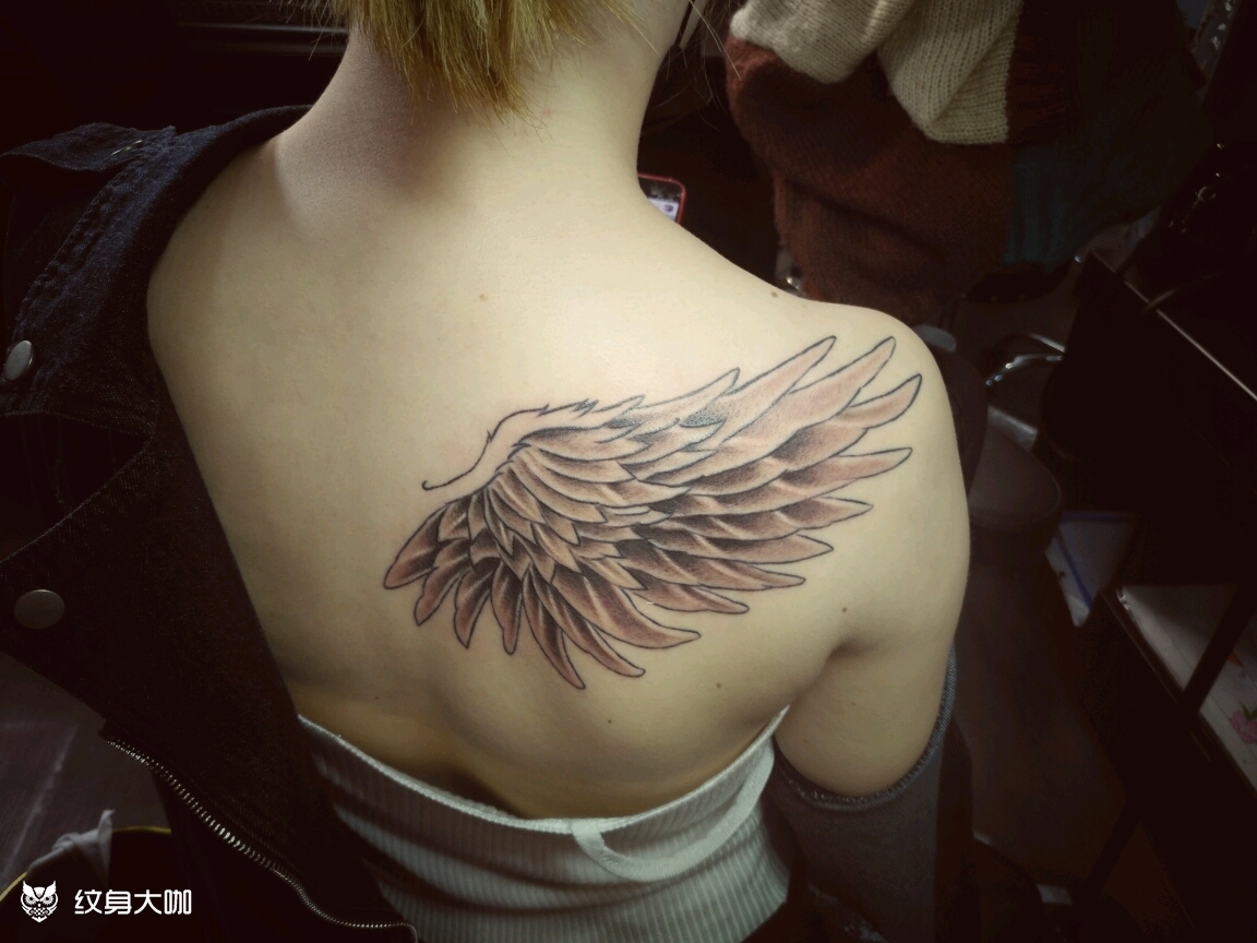 天使之翼_纹身图案手稿图片_赤焰阁的纹身作品集