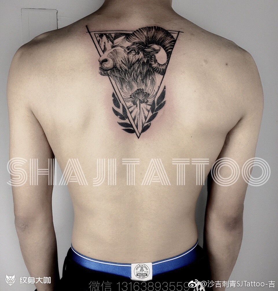 山羊_纹身图案手稿图片_sj-tattoo的纹身作品集