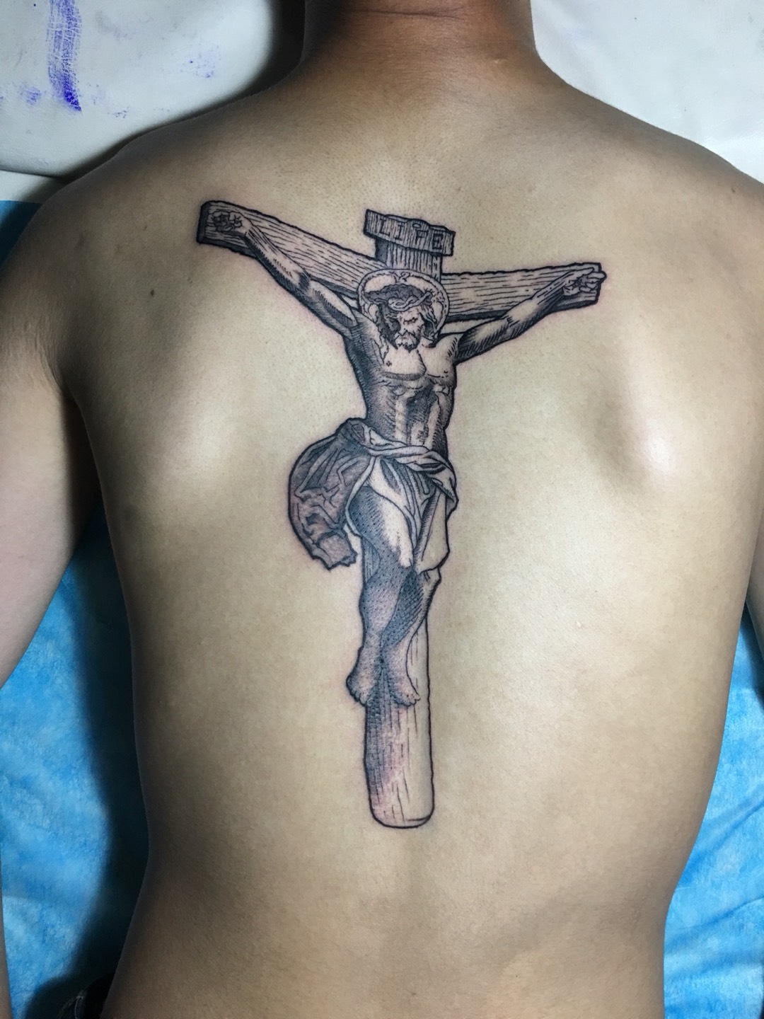 耶稣_纹身图案手稿图片_张曦的纹身作品集