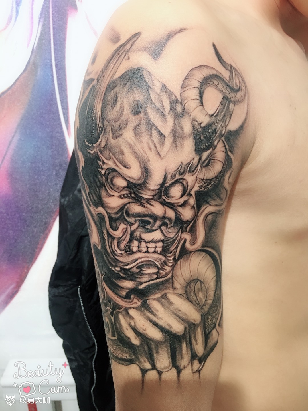 牛魔王_纹身图案手稿图片_萱儿的纹身作品集