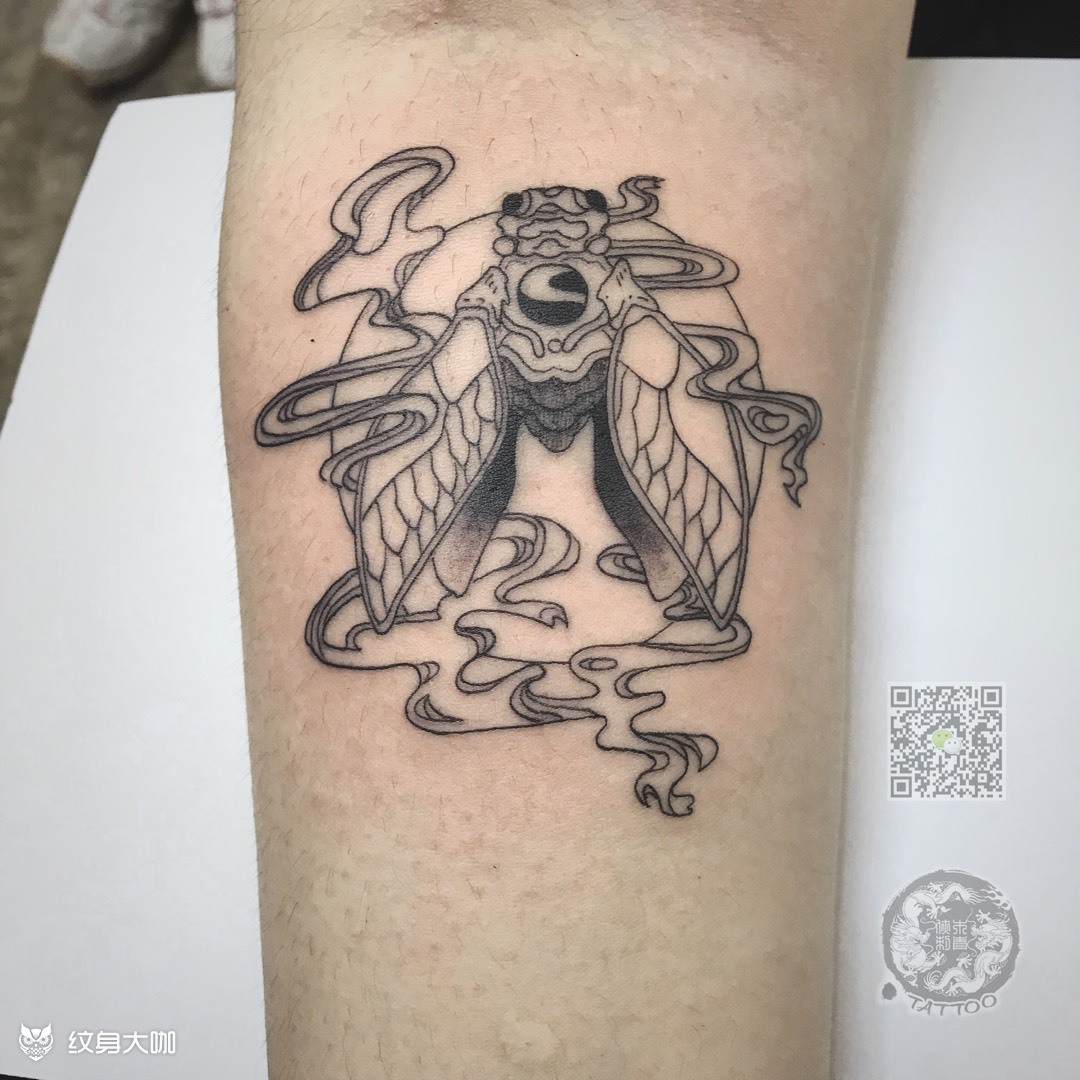 佛系蝉_纹身图案手稿图片_袁信子的纹身作品集