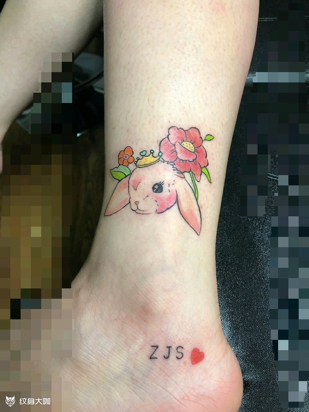 小兔子_纹身图案手稿图片_绣针阁_阿银的纹身作品集