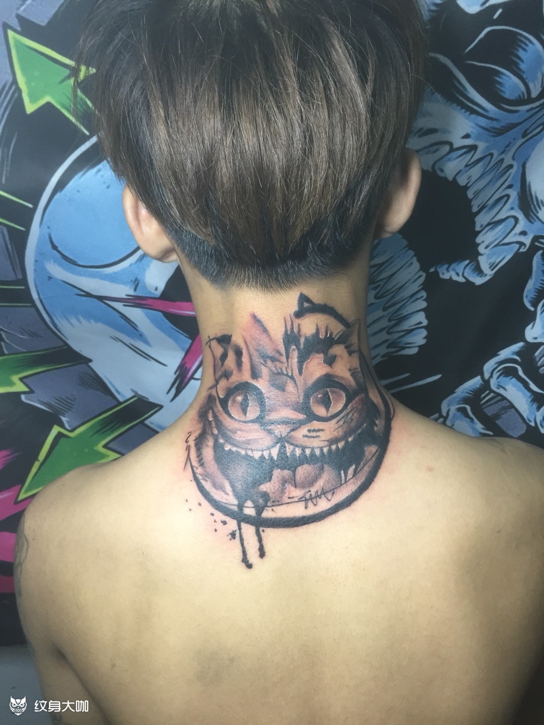 柴郡猫 _纹身图案手稿图片_阿俊的纹身作品集