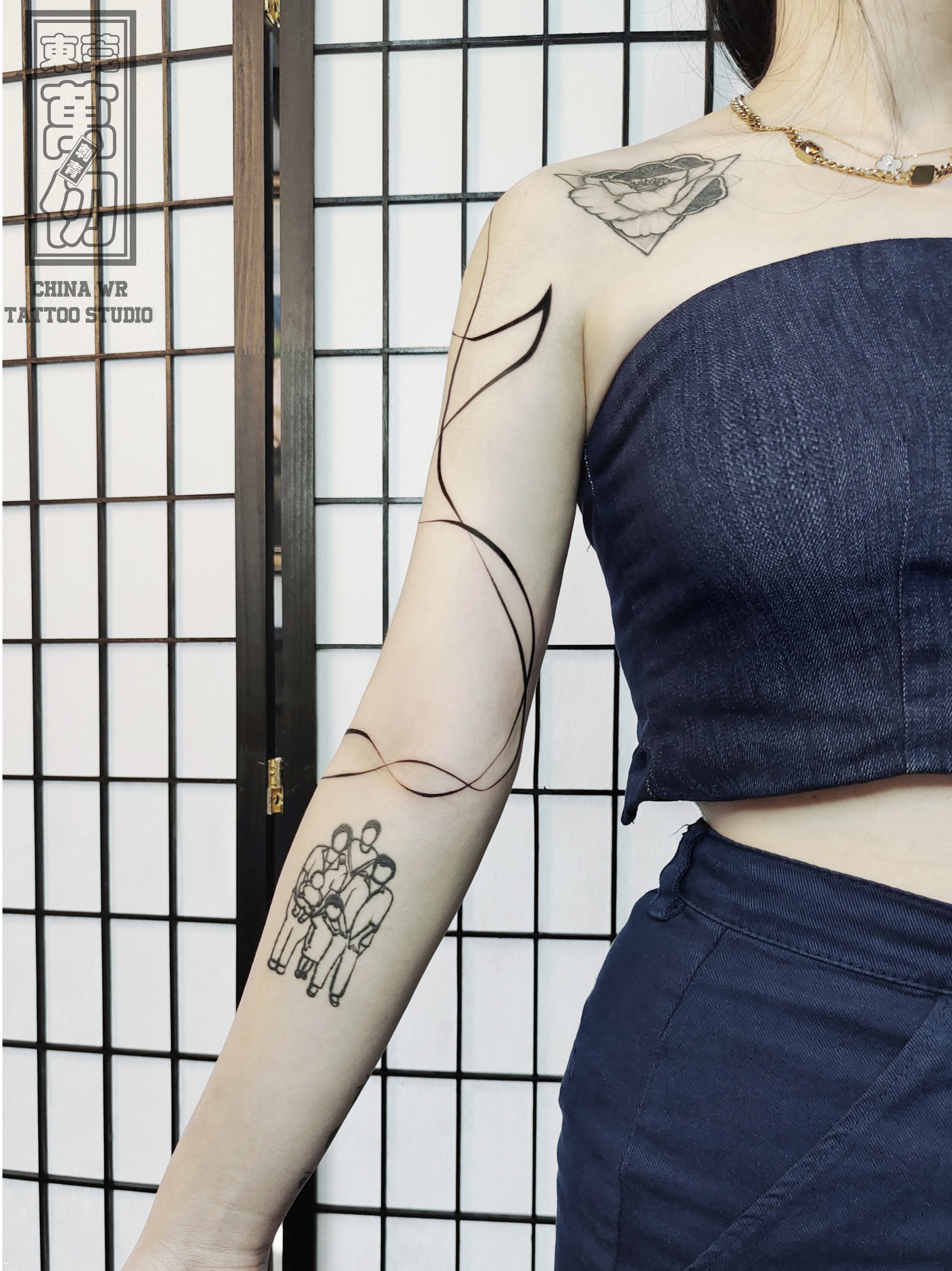 抽象线条_纹身图案手稿图片_言刻的纹身作品集