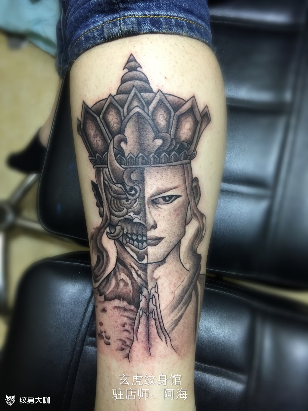 地藏王佛与魔_纹身图案手稿图片_苏江海的纹身作品集