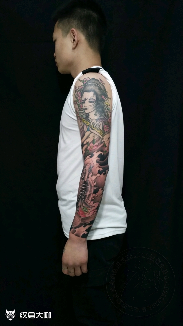 接花臂_纹身图案手稿图片_魔界tattoo—师弟的纹身作品集