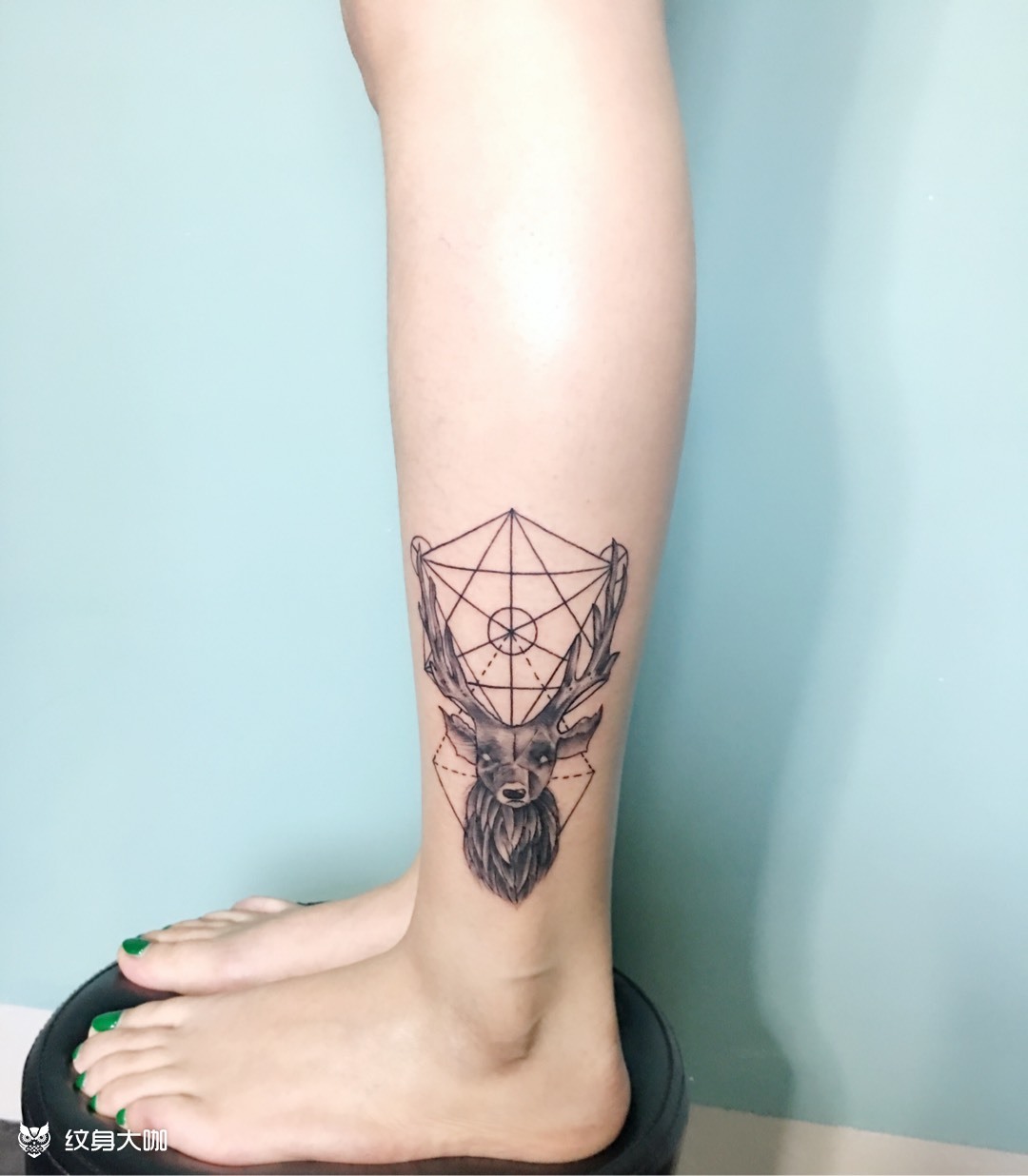 鹿头_纹身图案手稿图片_menno_大葱的纹身作品集