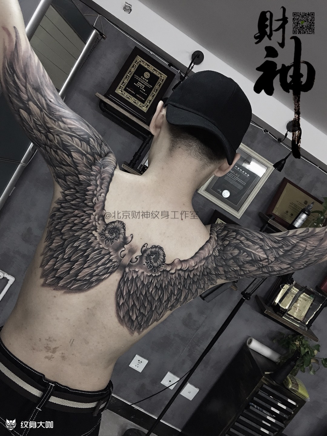 天使之翼_纹身图案手稿图片_任杰的纹身作品集