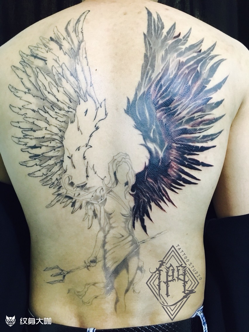 恶魔天使_纹身图案手稿图片_超仔的纹身作品集