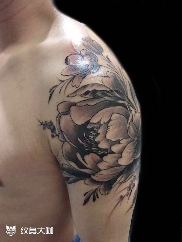 牡丹_纹身图案手稿图片_魁刺堂创始人-魁的纹身作品集