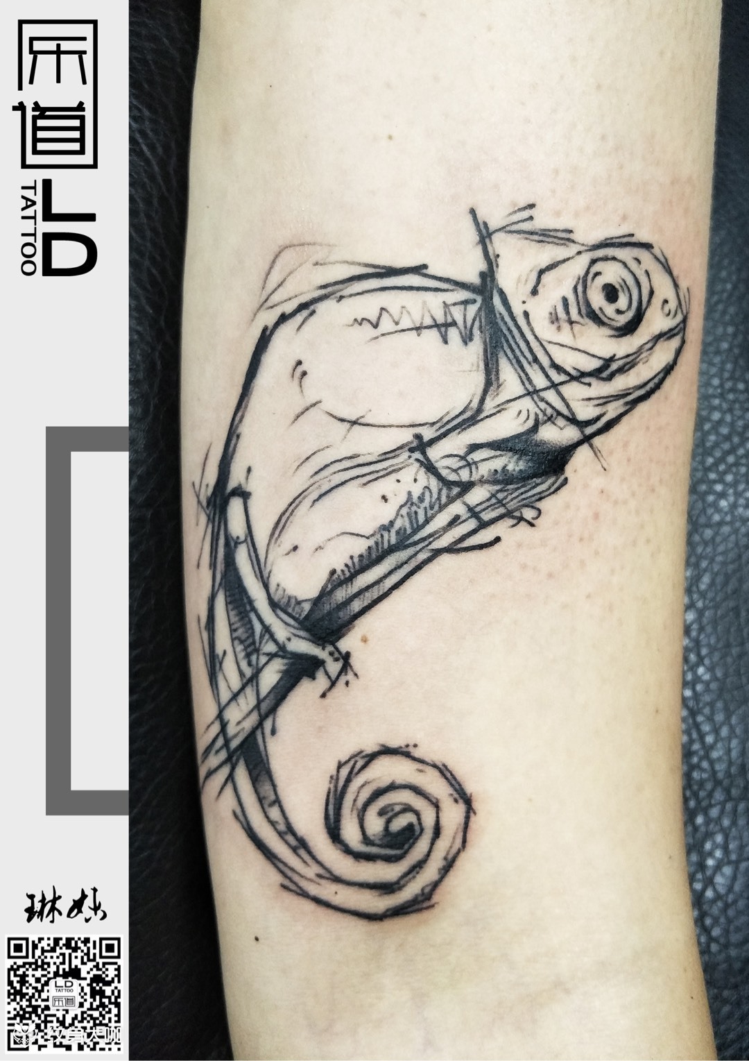 素描蜥蜴_纹身图案手稿图片_琳妹的纹身作品集