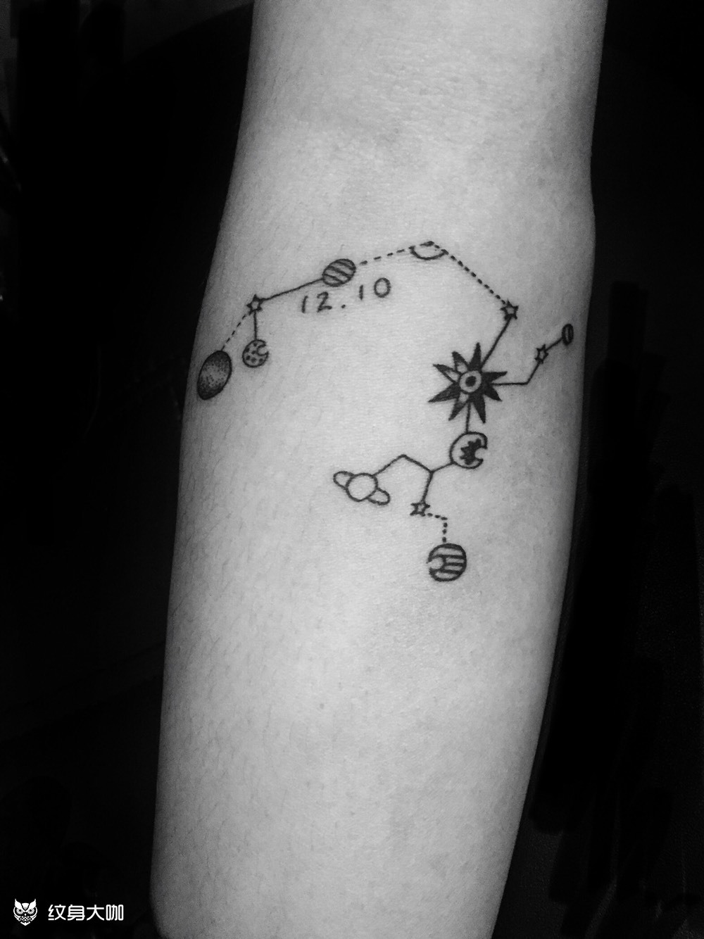 射手座_纹身图案手稿图片_大云的纹身作品集