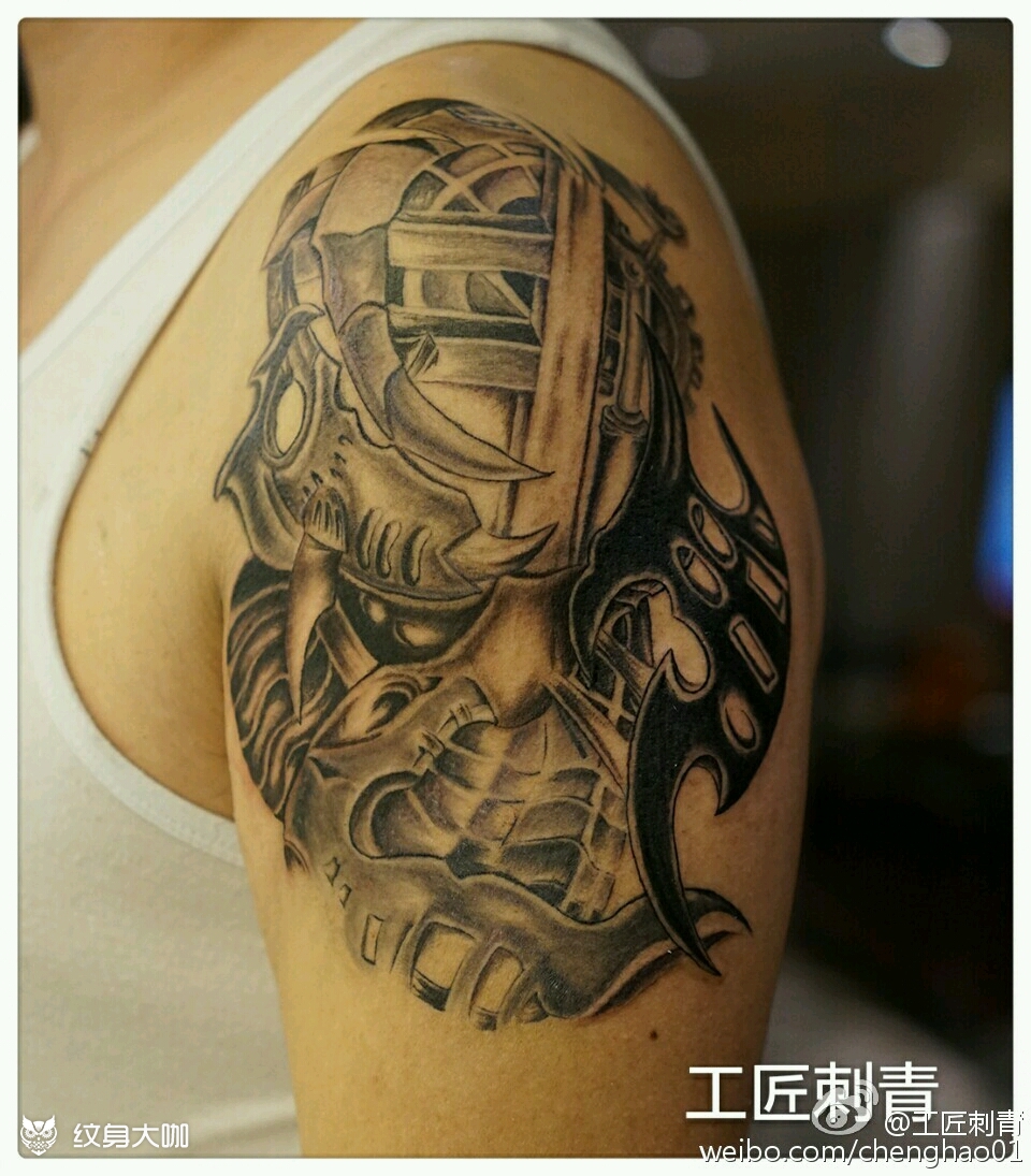 机械臂_纹身图案手稿图片_程浩的纹身作品集