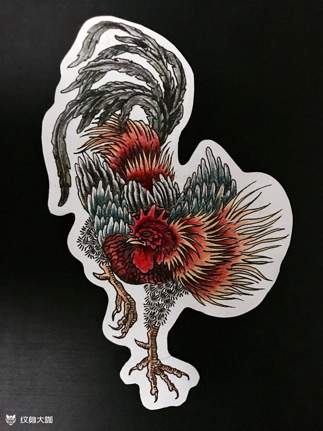雄鸡_纹身图案手稿图片_极度魔果的纹身作品集
