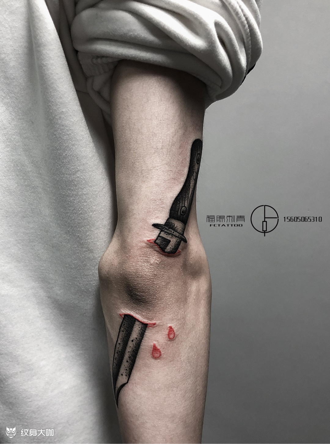 匕首_纹身图案手稿图片_洪佳福的纹身作品集