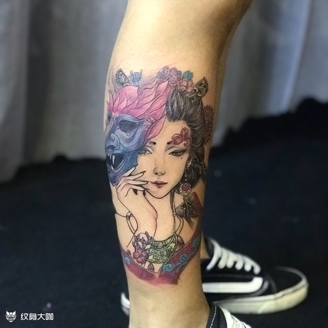 艺妓_纹身图案手稿图片_nicole的纹身作品集