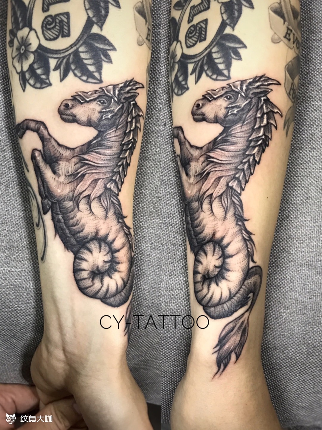 原创龙马_纹身图案手稿图片_林的纹身作品集