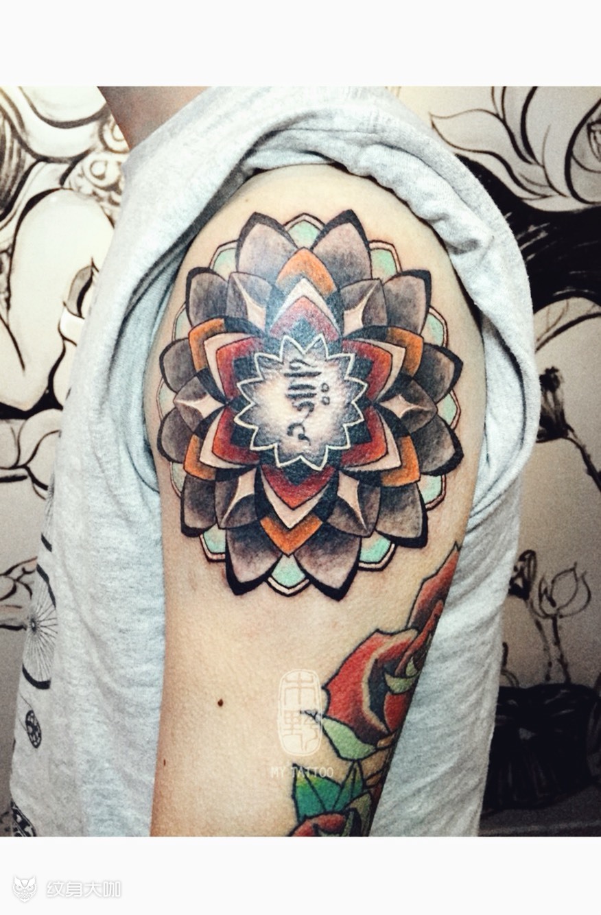 藏式曼陀罗_纹身图案手稿图片_加利的纹身作品集