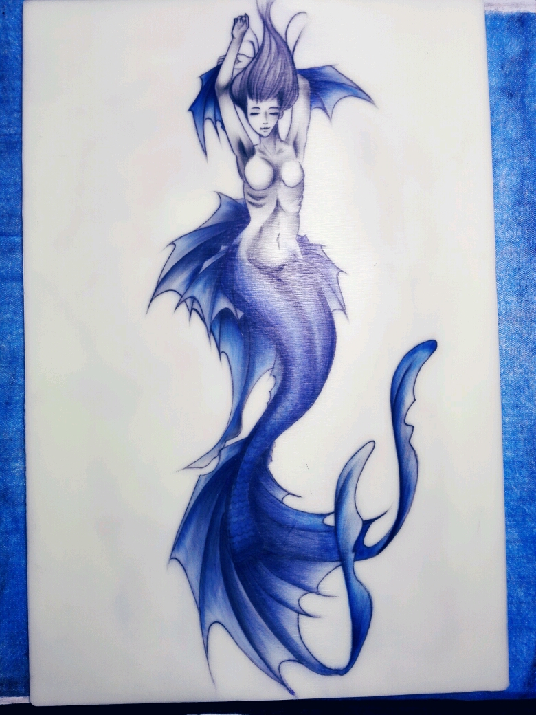 美人鱼_纹身图案手稿图片_凌云刺客的纹身作品集