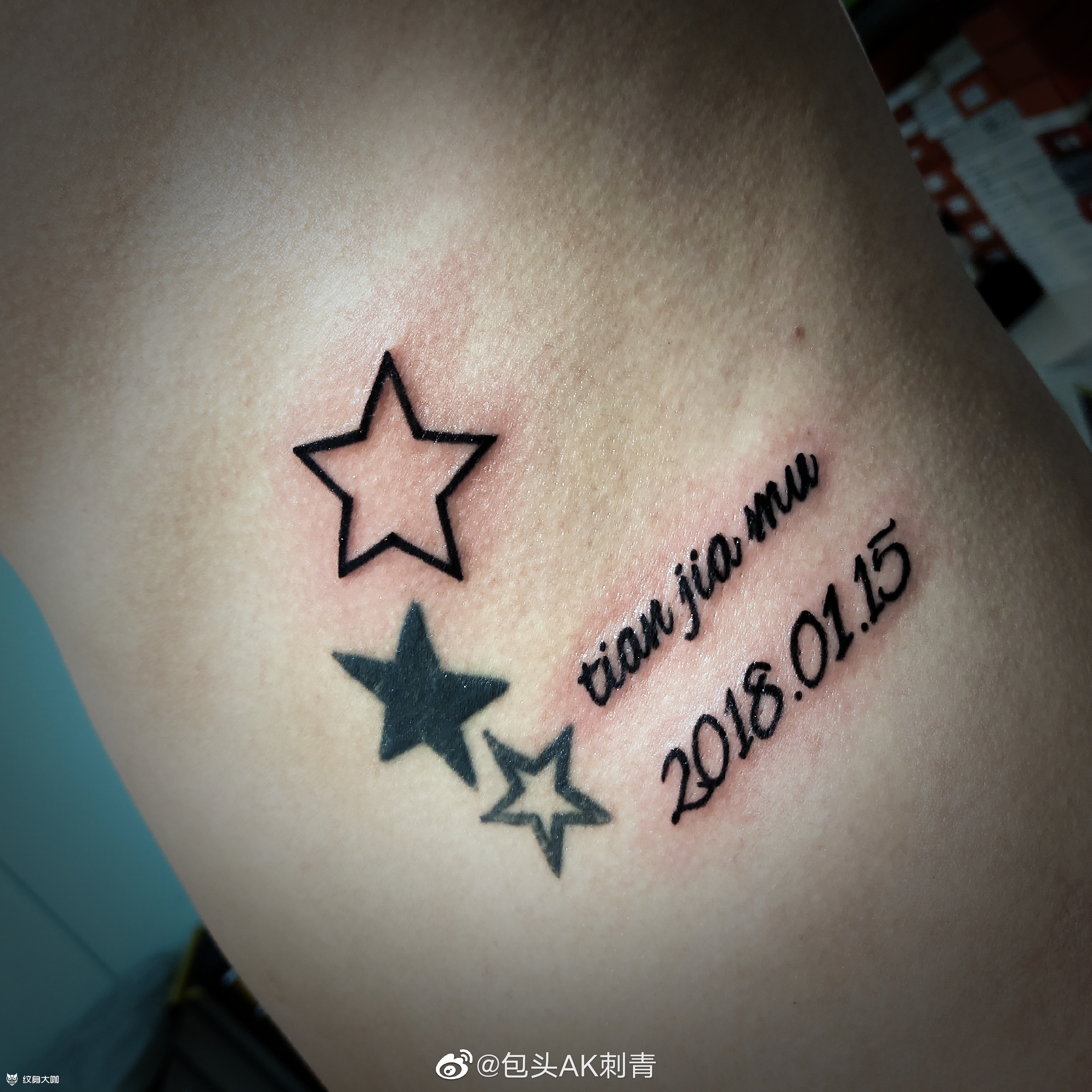 女儿的名字_纹身图案手稿图片_钱明月的纹身作品集