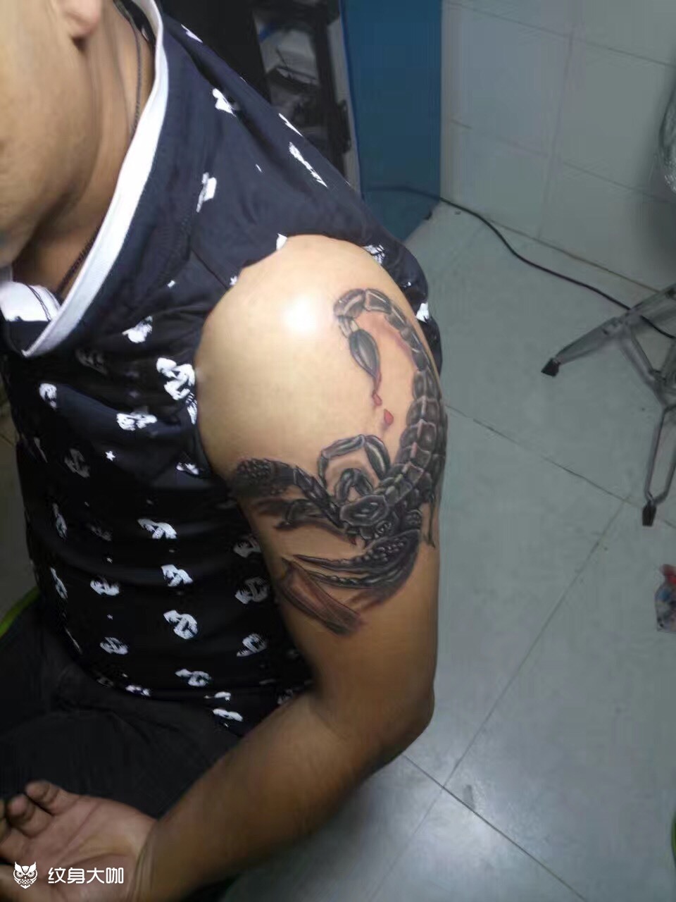 大臂蝎子_纹身图案手稿图片_纹身师62艺彬的纹身作品集