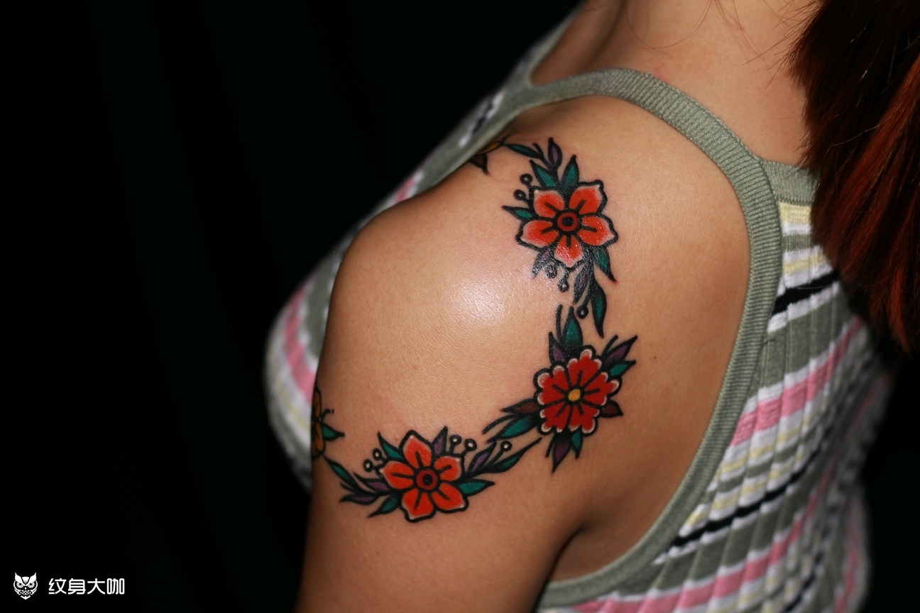 肩花_纹身图案手稿图片_山灵的纹身作品集