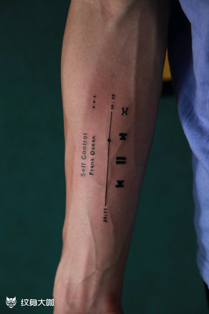 音乐播放器_纹身图案手稿图片_吴恩泽的纹身作品集